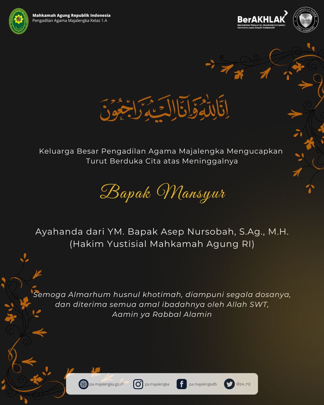 duka cita ayahanda asep nursobah